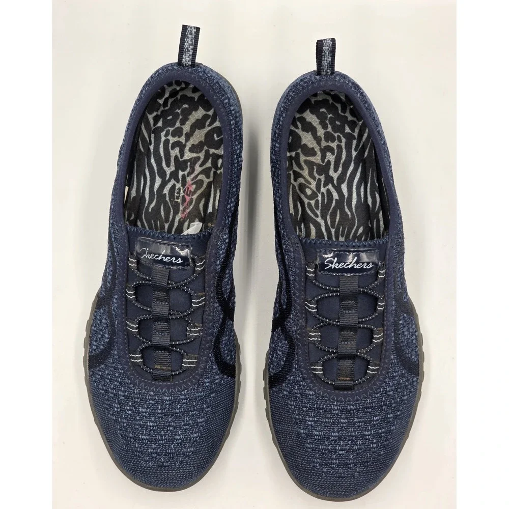 Skechers Breathe Easy Slip On Women's 8 Navy Relaxed Fit Walking Shoes - Picture 8 of 12